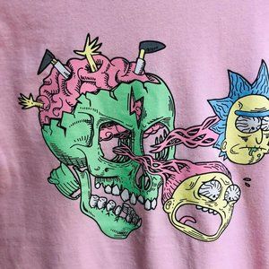 Rick And Morty Vintage Pink Shirt Small Adult Swim